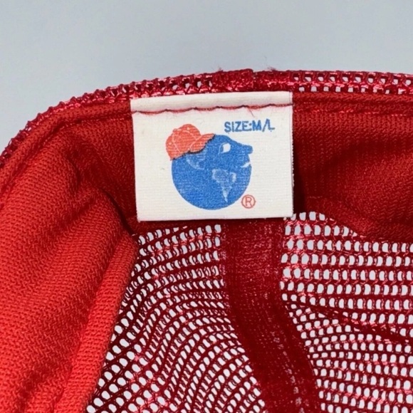 Vintage SnapBack Mesh Back Ad Trucker Hat Cap Red Alpina Ski Boots Skiing EUC - Picture 3 of 7